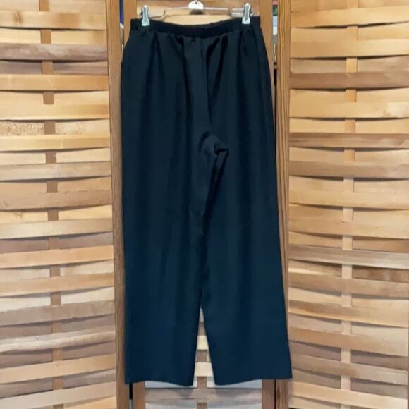 Donnkenny Black Straight Leg Pants Elastic Waist Women 18 Polyester - Picture 2 of 6